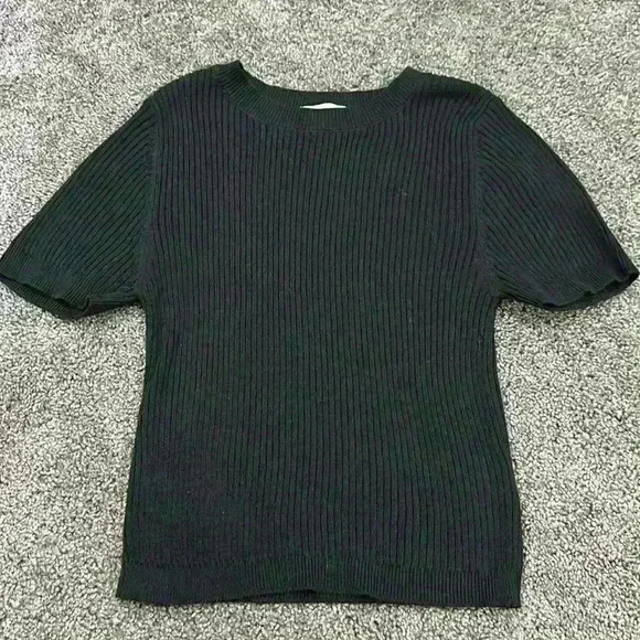 Altar’d state knitted black short sleeve fitted T-shirt - Picture 1 of 3